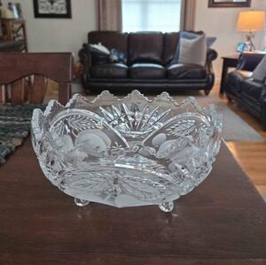 Elegant Crystal Cut Glass Bowl